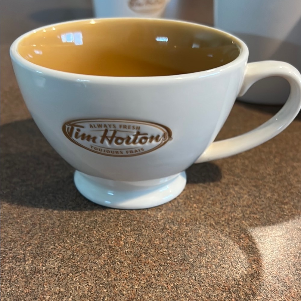 2 !! White and Tan Tim Horton unique experience.
